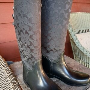 Coach Black  Winter Rain Boots